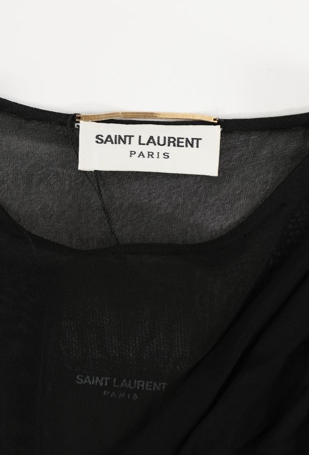 Saint Laurent F/W 2022 Draped Mesh Gown - 6