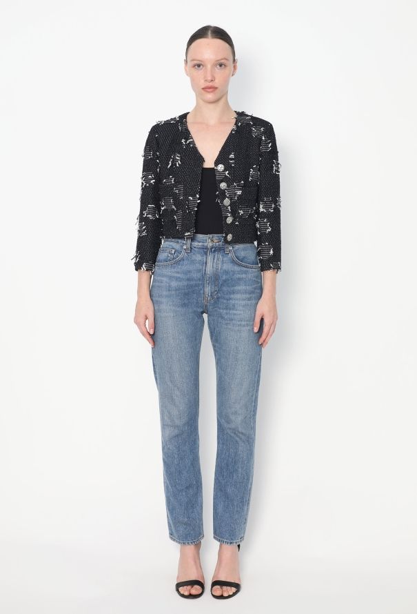 Chanel S/S 2015 Frayed Patchwork Jacket - 4