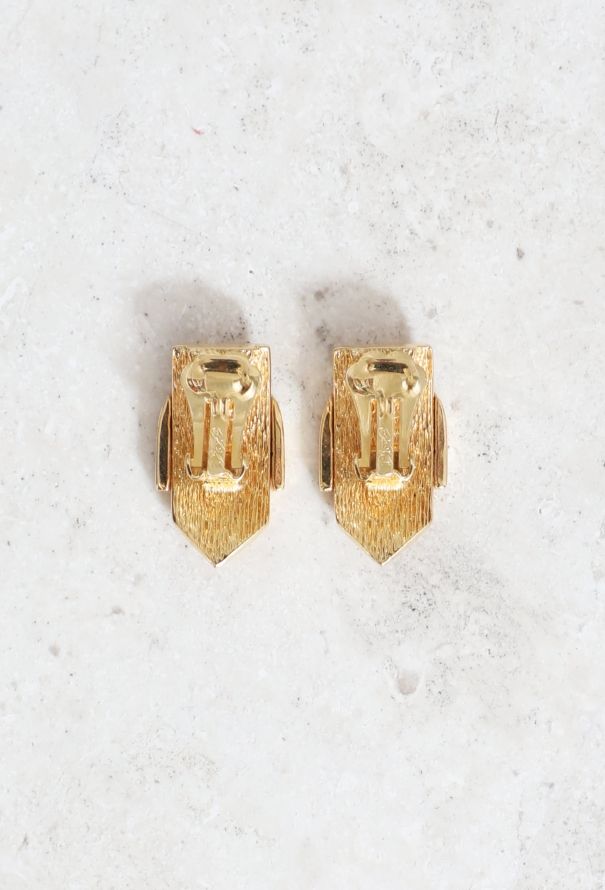 Dior Metallic 'D' Belt Clip Earrings - 3