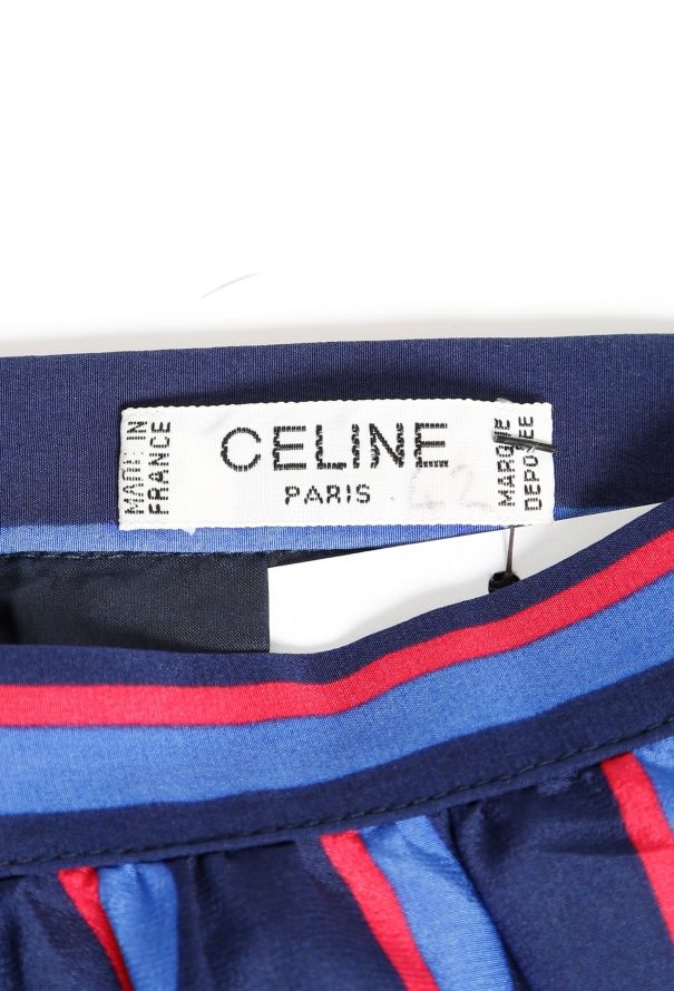 Céline Vintage Striped High-Waisted Silk Skirt - 4