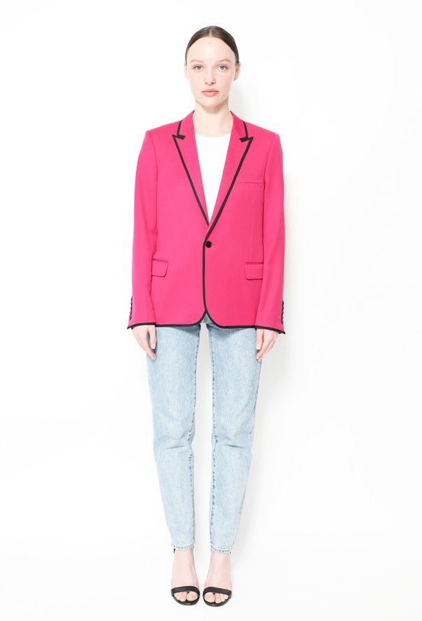 Saint Laurent S/S 2014 Notched Trim Blazer - 1
