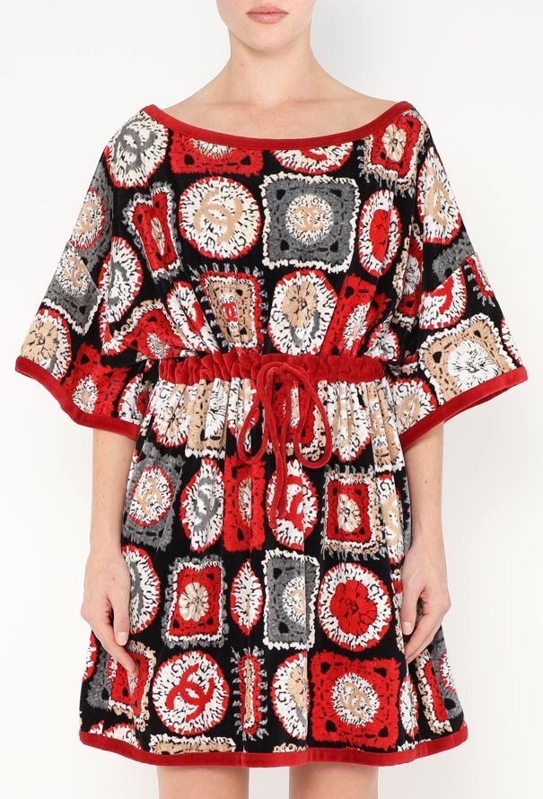 Chanel Printed Velvet Drawstring Tunic - 2