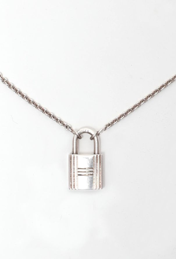 Hermès Vintage Sterling Silver "Cadenas" Kelly Lock Necklace - 1