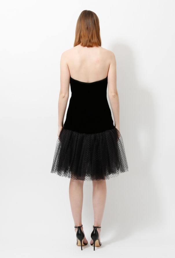 Saint Laurent 1988 Velvet Bustier Dress - 5