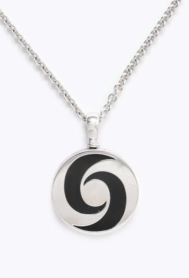 Bulgari 18k White Gold, Steel & Onyx Optical Illusion Necklace - 2