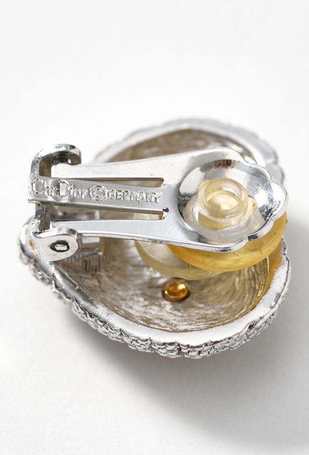 Christian Dior Vintage Embossed Heart Clip Earrings - 4