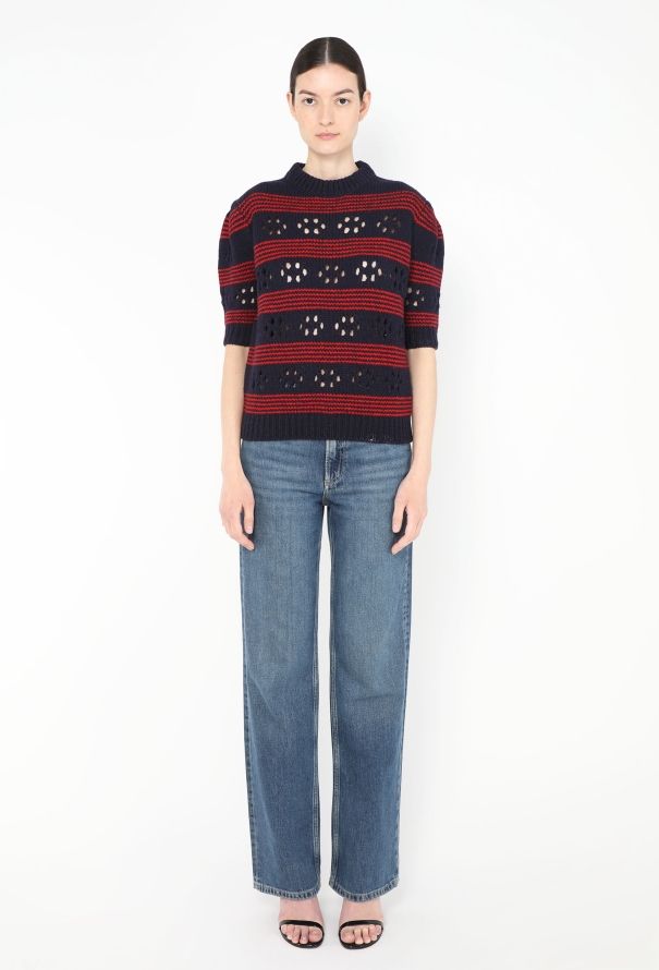 Miu Miu F/W 2015 Striped Cut-Out Sweater - 3