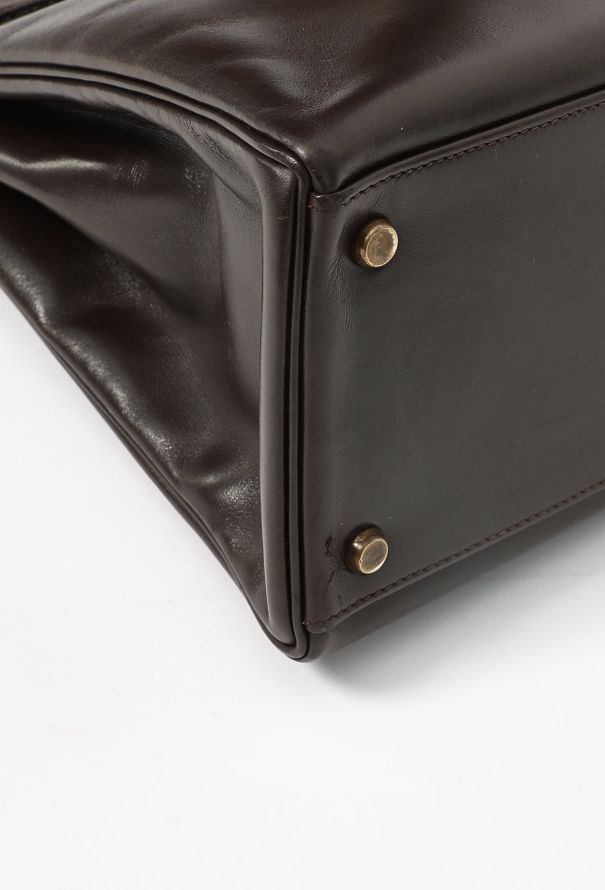 Hermès '70s Brown Box Kelly Retourné 35 - 9