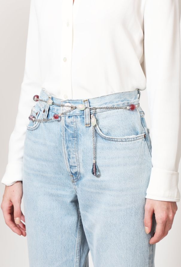 Chanel 1998 Holographic Fantasy Charm Chainlink Belt - 1