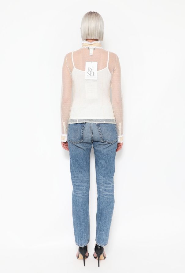 Gianni Versace Early 2000s Ruffled Lace Top - 5