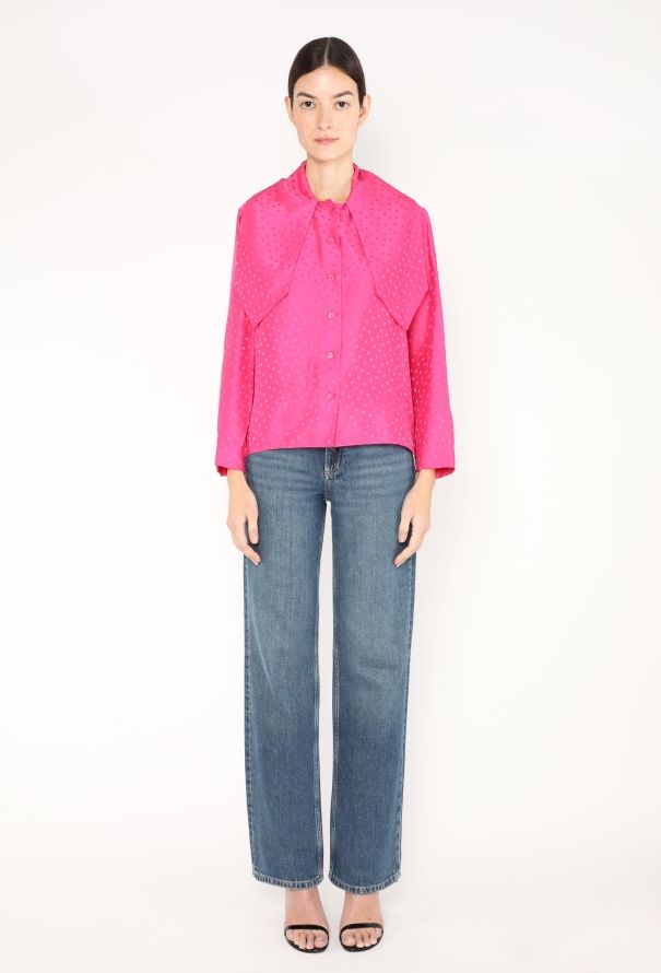 Saint Laurent Vintage Polka Dot Lavallière Blouse - 5