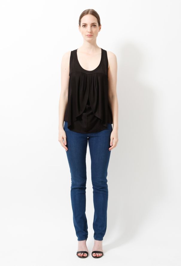 Balenciaga 2003 Draped Black Tank - 1