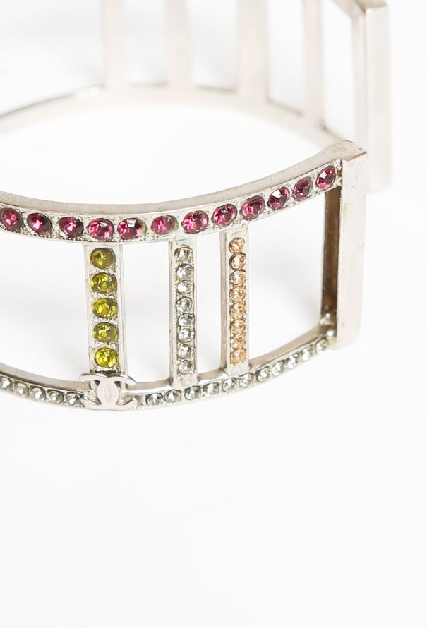Chanel 1998 Metallic Embellished 'CC' Cuff - 10