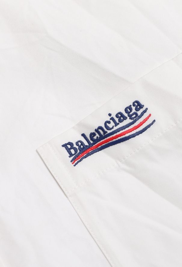 Balenciaga Cotton Embroidered Logo Shirt - 7