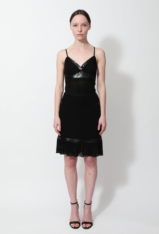 Chanel Patent Trim Top & Skirt Ensemble - 1