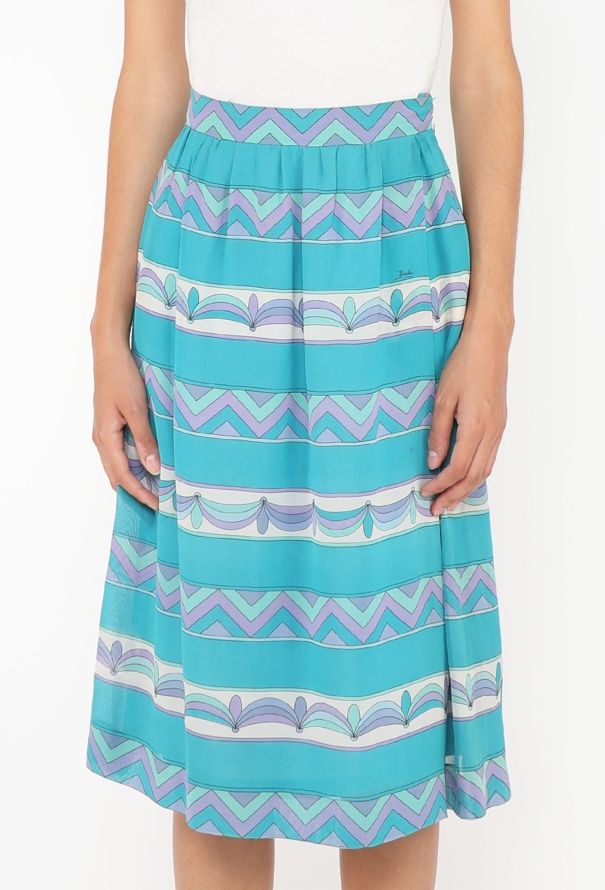 Emilio Pucci '70s Abstract Georgette Skirt - 2