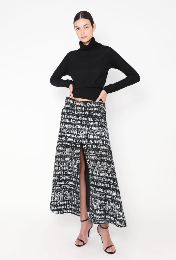 Chanel STUNNING Pre-Fall 2023 Dakar Hand-Painted Ribbon Skirt - 1