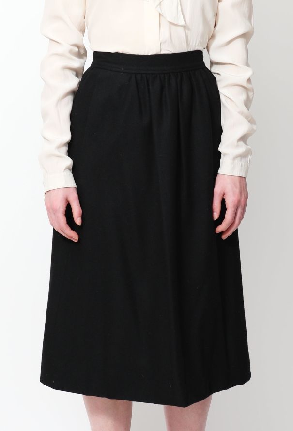 Saint Laurent 70s High-Waisted Wool Skirt - 2