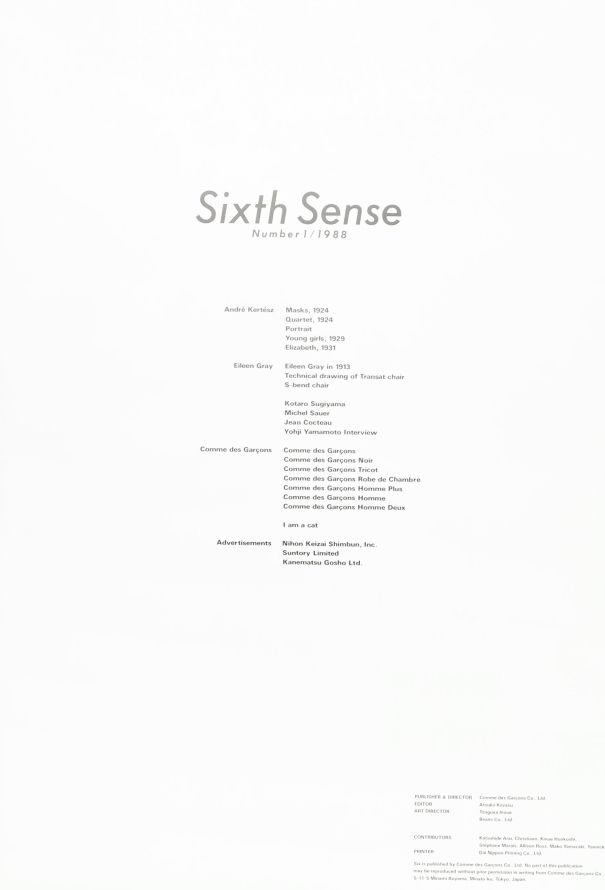 Comme des Garçons SIX Magazine: S/S 1988, N°1 - 5