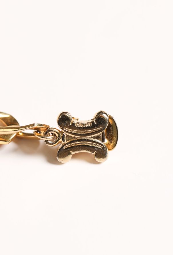 Céline Vintage Triomphe Chainlink Clip Earrings - 5