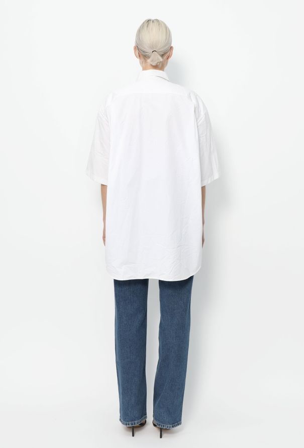 Balenciaga Cotton Embroidered Logo Shirt - 5