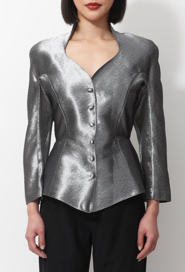 Thierry Mugler Vintage Metallic Peplum Top - 1