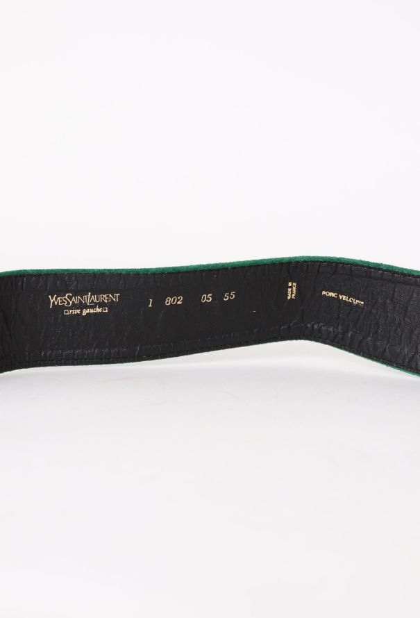 Saint Laurent Vintage Metallic Suede Belt - 4