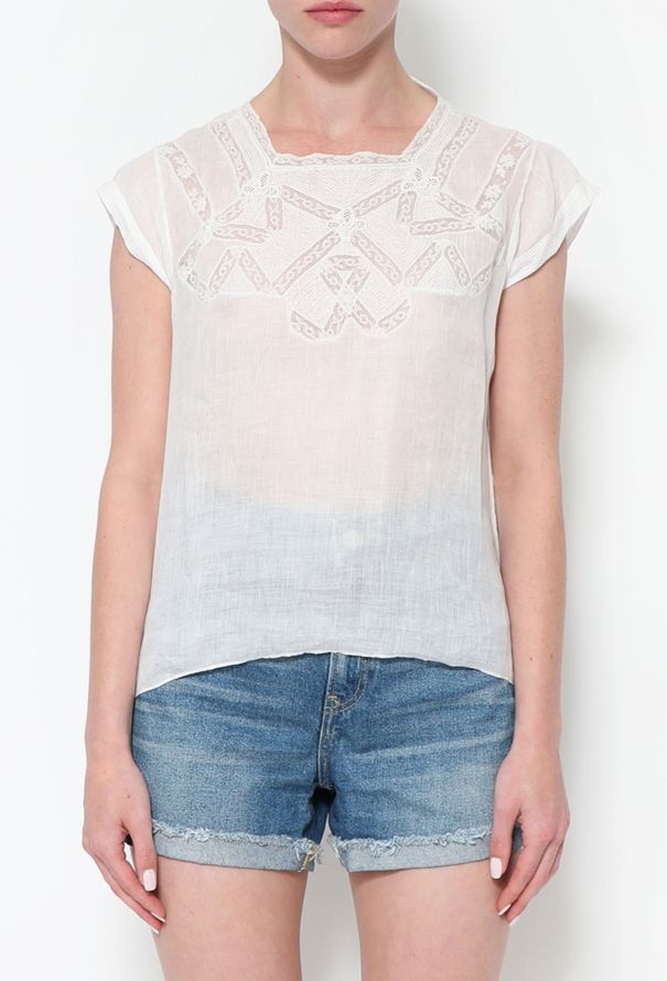 Exquisite Vintage Antique Lace Embroidered Cotton Top - 1