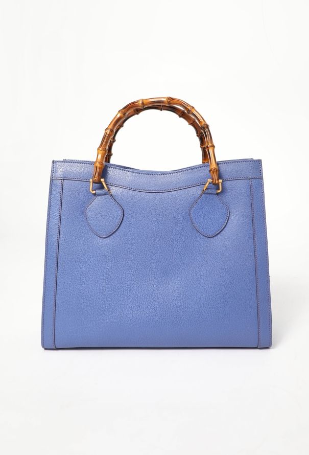 Gucci Blue Diana Bamboo Tote Bag - 1