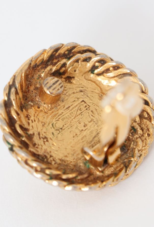 Chanel Vintage Chainlink Pearl Clip Earrings - 4