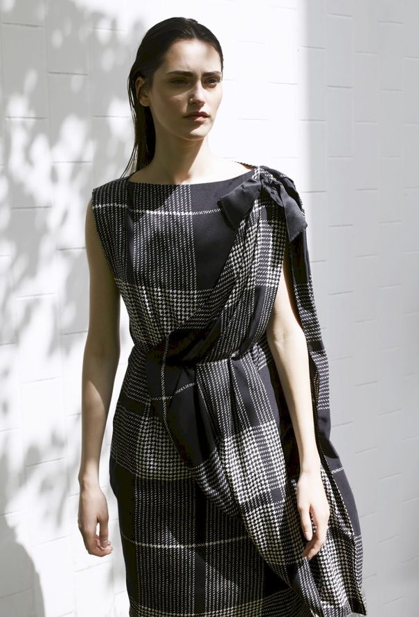 Pierre Cardin Silk Houndstooth Dress - 1