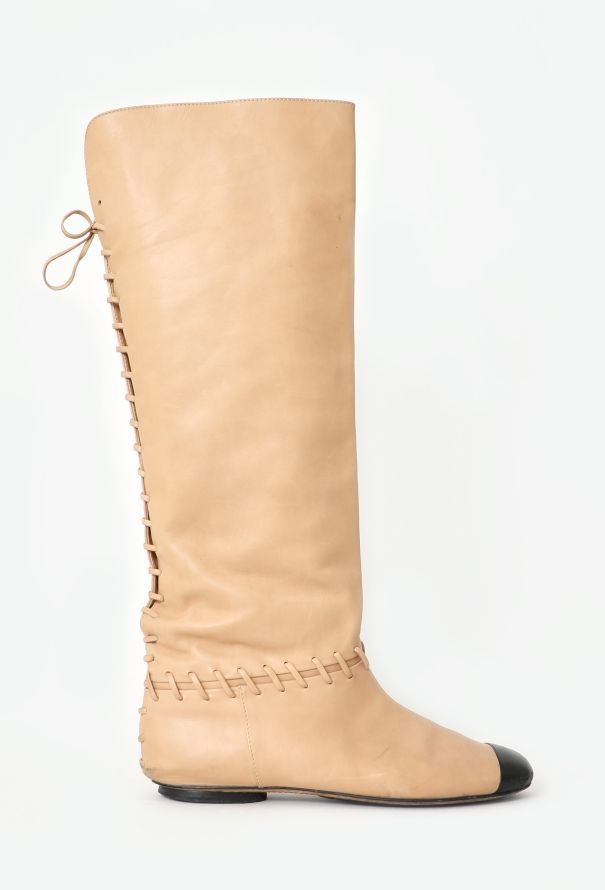 Chanel Resort 2011 Leather Lace-Up Boots - 1