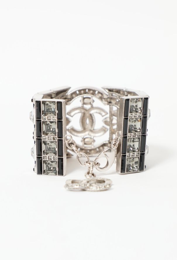 Chanel F/W 2015 Strass 'CC' Bracelet - 4