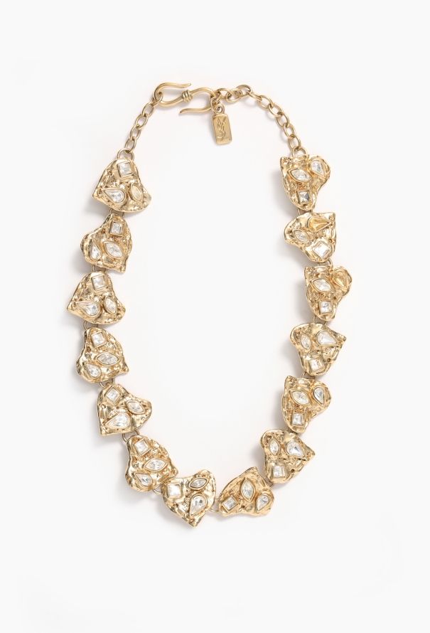 Saint Laurent Vintage Goossens' Strass Heart Necklace - 1