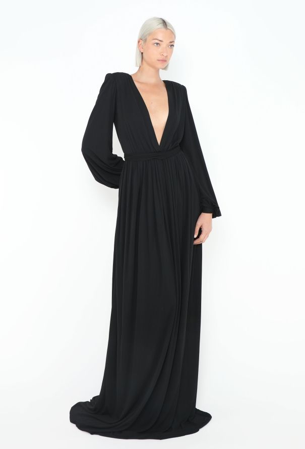 Saint Laurent '70s Plunging Jersey Gown - 1