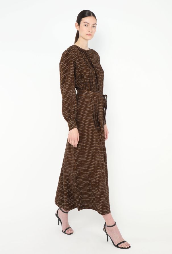 Lanvin Belted Printed Silk Dress - 2