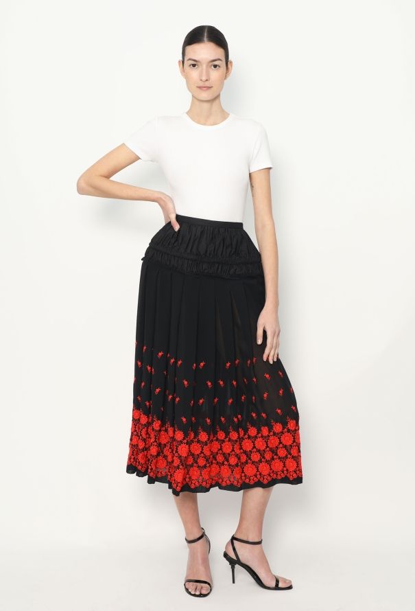 Comme des Garçons F/W 2001 Embroidered Ruched Skirt - 4