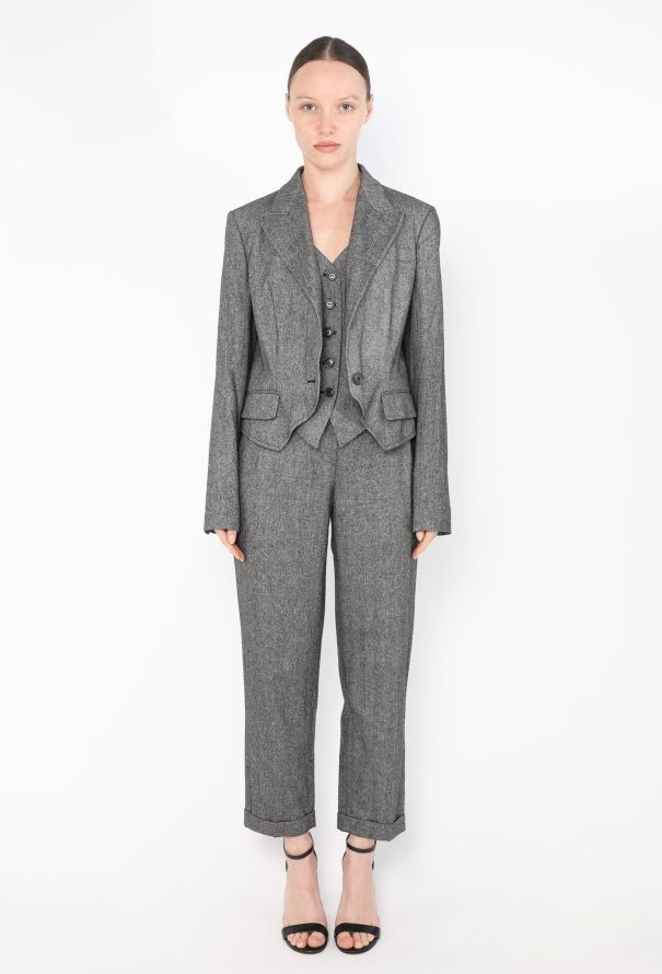 Dior 2024 Cropped Herringbone Ensemble - 2