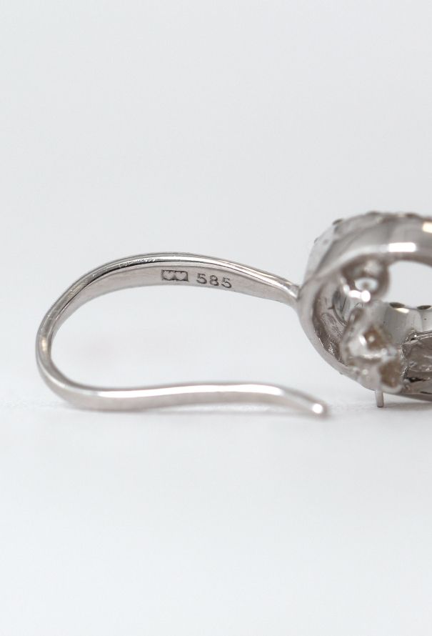 Modern Fine Jewelry 14K White Gold & Diamond Earrings - 7