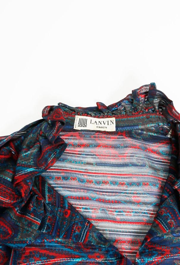 Lanvin 70s Ruffled Lavallière Silk Blouse - 4