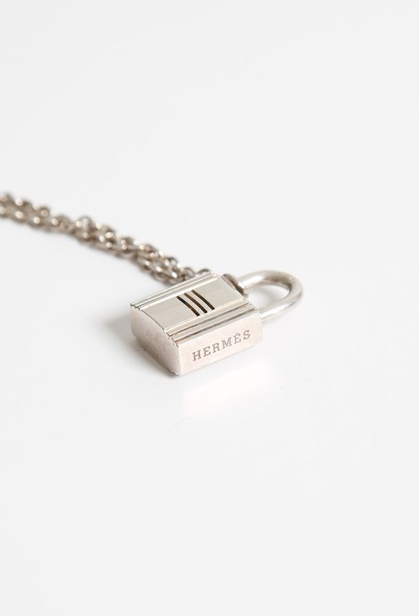Hermès Vintage Sterling Silver "Cadenas" Kelly Lock Necklace - 7