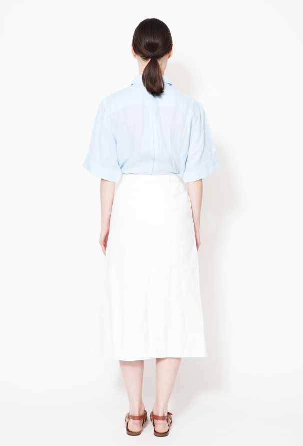 Céline 70s Jean's High-Waisted White Denim Skirt - 3