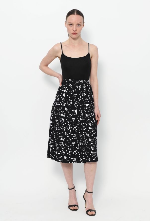 Saint Laurent RARE S/S 1980 Musical Print Skirt - 4