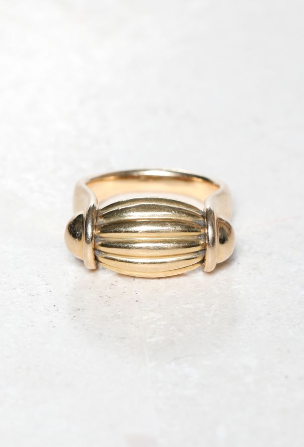 Vintage Fine Jewelry 18k Yellow Gold Gadroon Ring - 3