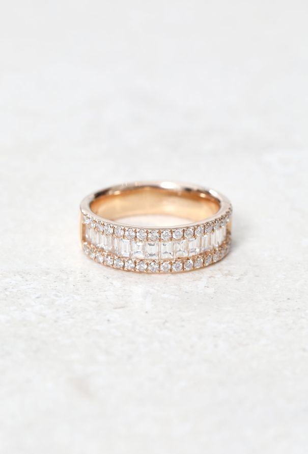 Vintage & Antique 18k Rose Gold & Diamond Band - 1