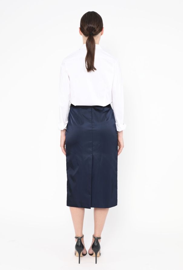 Prada 2022 Nylon Logo Embossed Skirt - 4