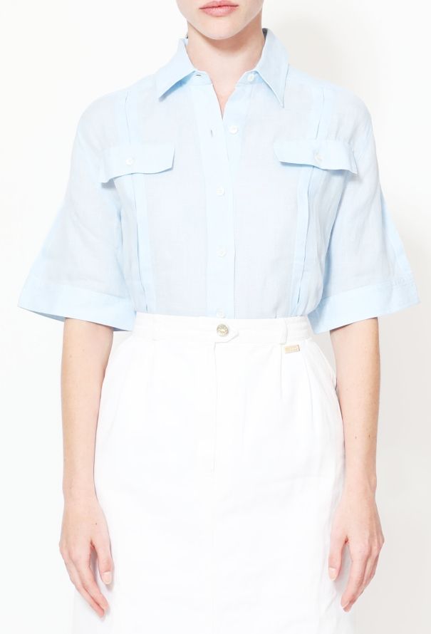 Céline 70s Jean's High-Waisted White Denim Skirt - 2
