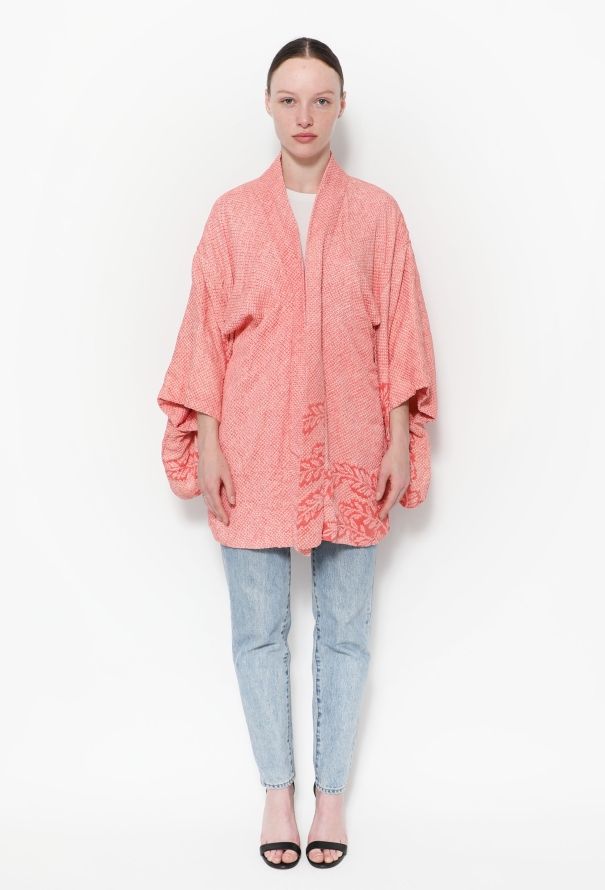 World Treasures Authentic Jacquard Leaf Kimono - 5