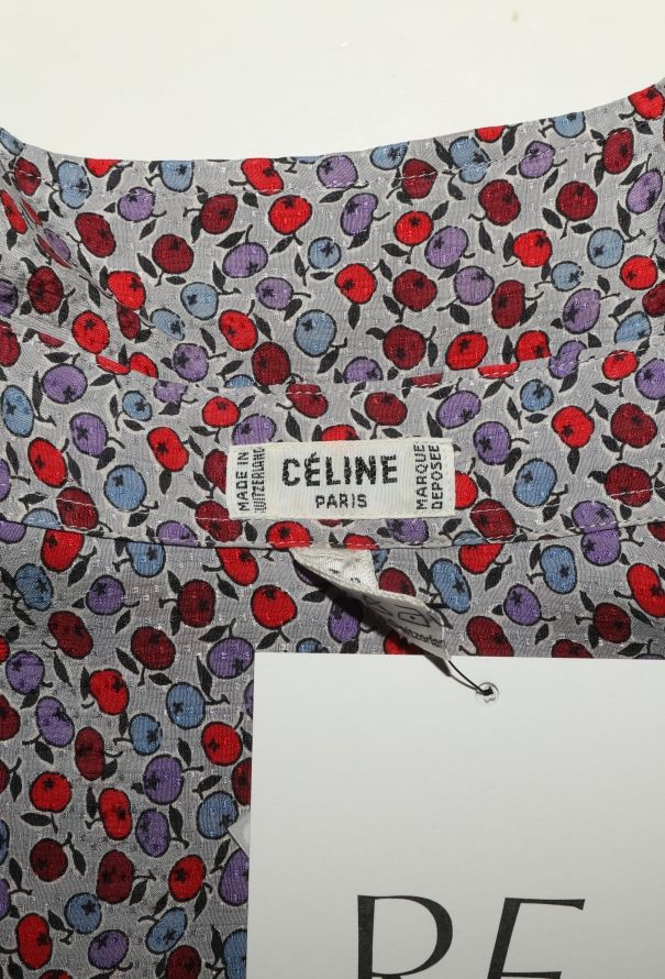 Céline '70s Printed Silk Blouse - 6