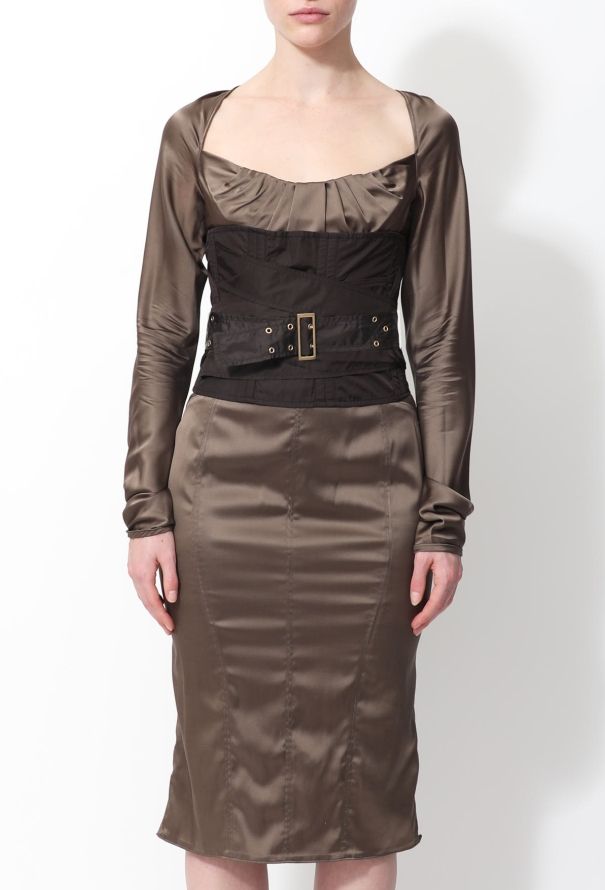 Gucci F/W 2003 Corset Belted Dress - 3